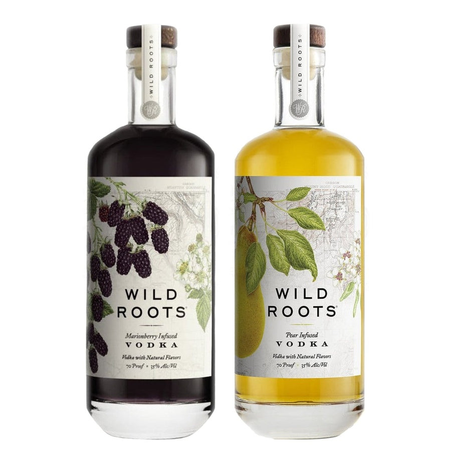 Wild Roots Marionberry Infused Vodka and Wild Roots Pear Infused Vodka