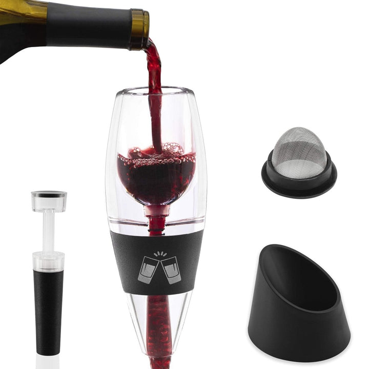 Wine Aerator Pourer with Wine Vacuum Stopper - BottleBuzz