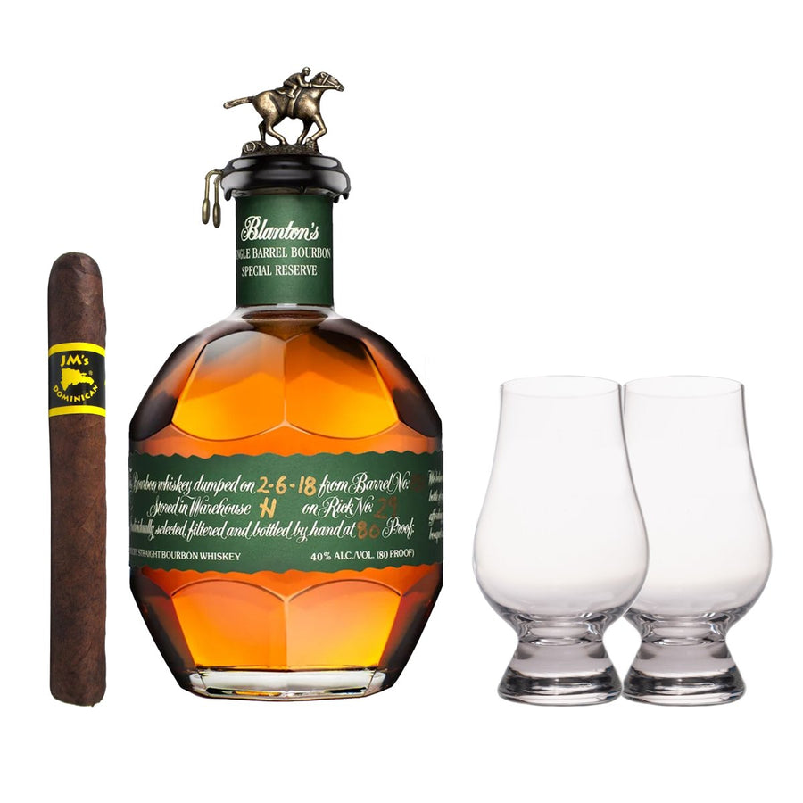 Blanton's Green Label with Glencairn Set & Cigar - BottleBuzz