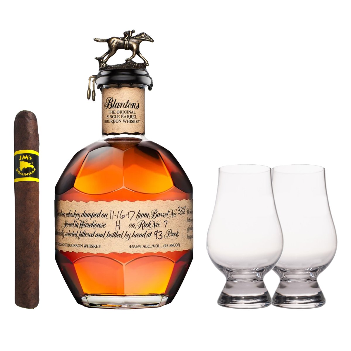 Blanton's Original Single Barrel with Glencairn Set & Cigar - BottleBuzz