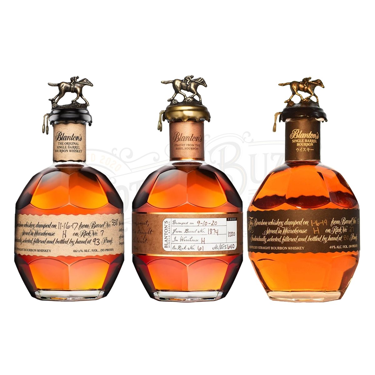 Blanton's Original, Straight from the Barrel & Black Label Bundle