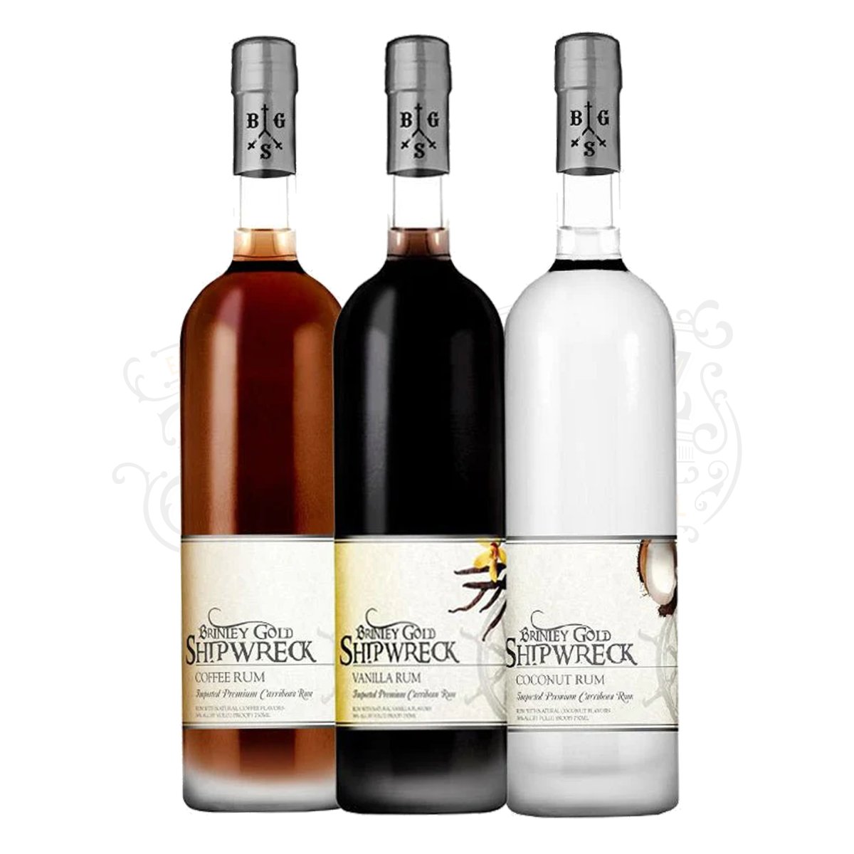 Brinley Gold Shipwreck Vanilla, Coffee & Coconut Rum Bundle - BottleBuzz