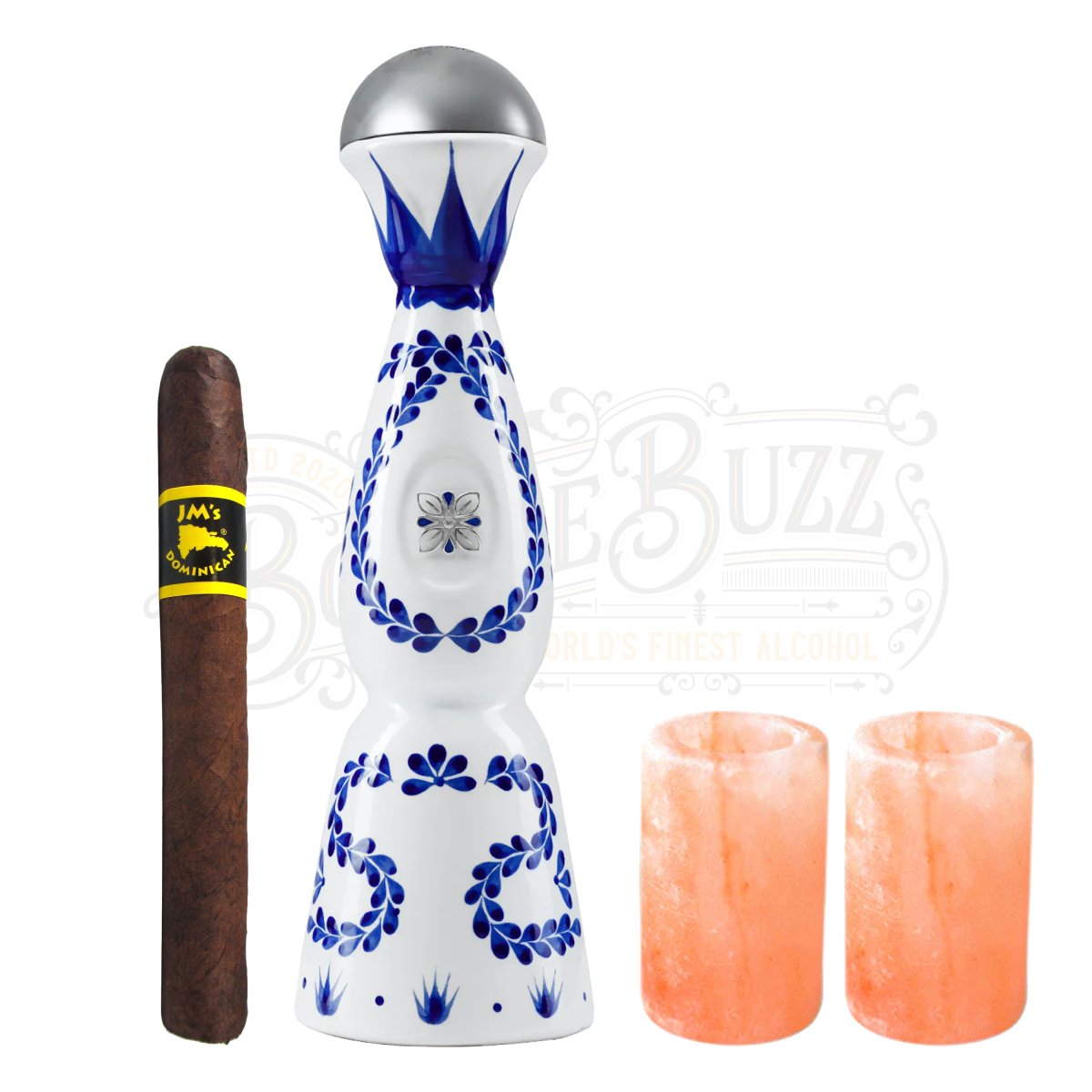 Clase Azul Reposado Tequila with Spice Lab Shot Glasses & Cigar Bundle - BottleBuzz