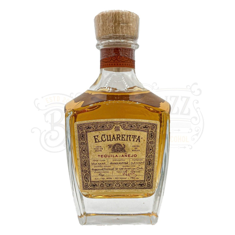 E. Cuarenta Tequila Añejo - BottleBuzz