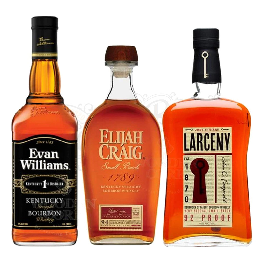 Evan Williams Bourbon, Elijah Craig Small Batch & Larceny Small Batch Bundle - BottleBuzz