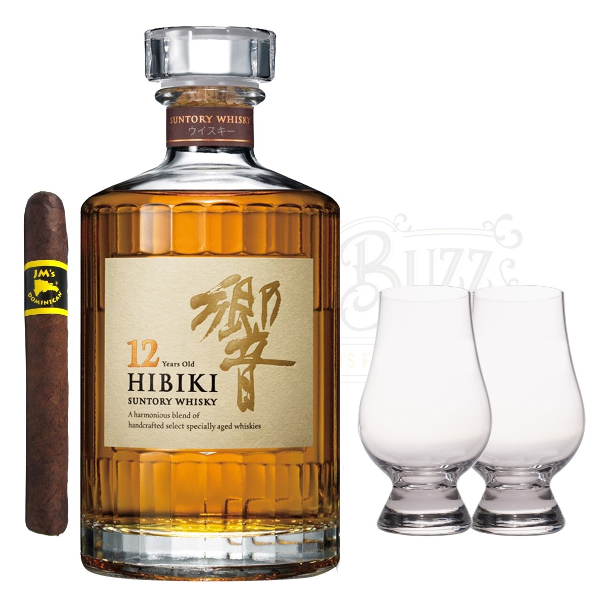Hibiki 12 Year With Glencairn Set & Cigar Bundle - BottleBuzz