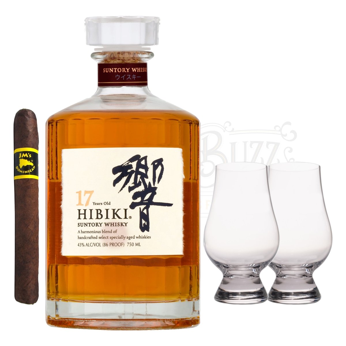 Hibiki 17 Year With Glencairn Set & Cigar Bundle - BottleBuzz