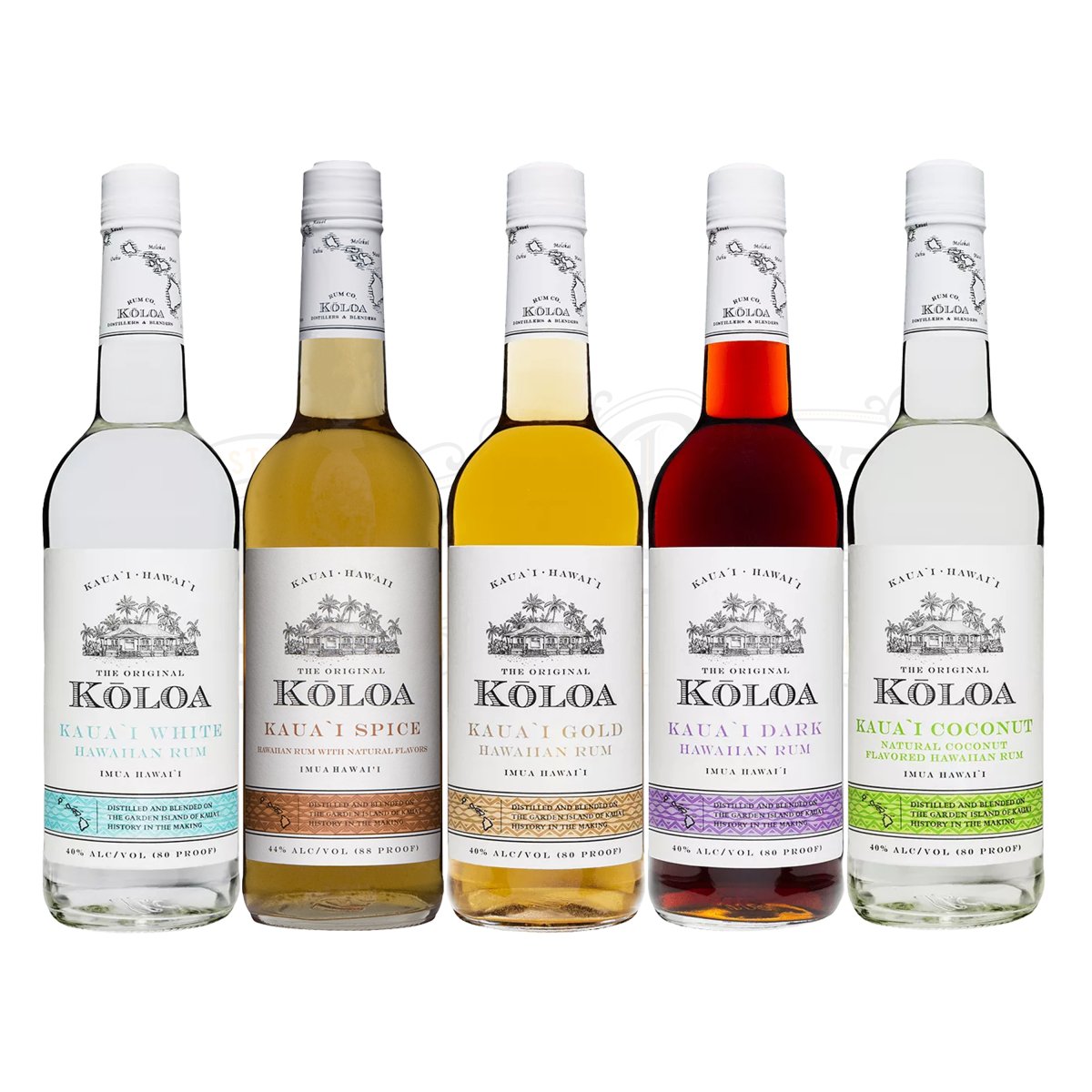 Koloa Kaua'i Gold, White, Dark, Coconut & Spice Rum Bundle