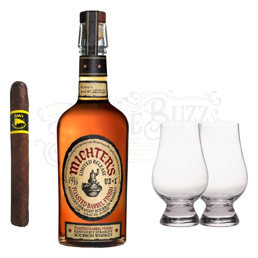 Michter's Toasted Barrel Finish Limited Release Bourbon With Glencairn Set & Cigar Bundle - BottleBuzz