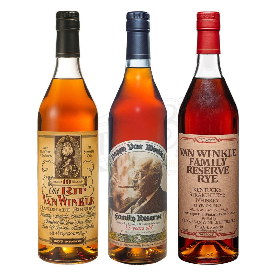 Pappy Van Winkle 10 Year Bourbon, 15 Year & Family Reserve Rye Bundle - BottleBuzz