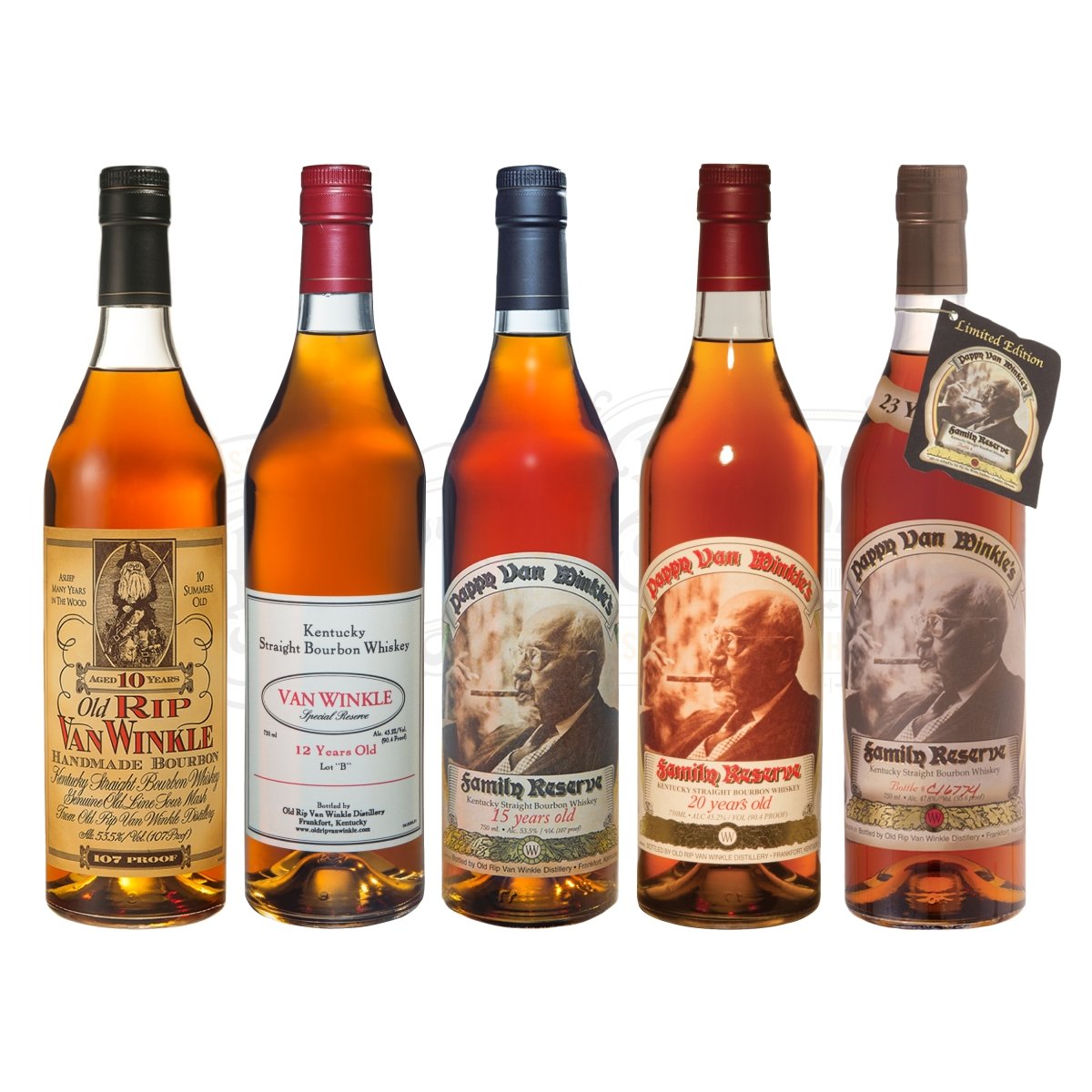 Pappy Van Winkle's 10-Year, 12-Year, 15-Year, 20-Year & 23-Year Bundle - BottleBuzz