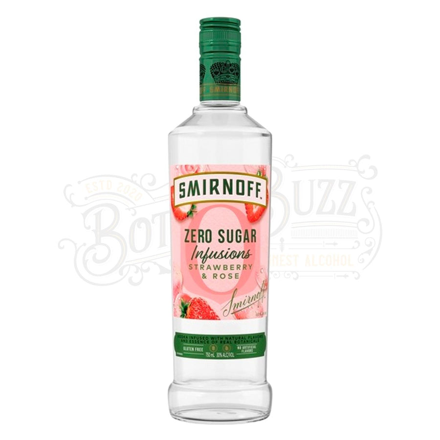 Smirnoff Zero Sugar Infusions Vodka, Strawberry & Rose - BottleBuzz
