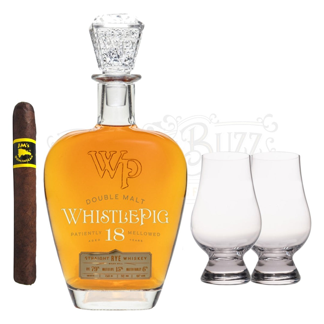 WhistlePig 18 Year With Glencairn Set & Cigar Bundle - BottleBuzz