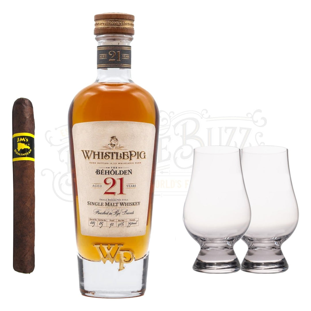 WhistlePig 21 Year With Glencairn Set & Cigar Bundle - BottleBuzz