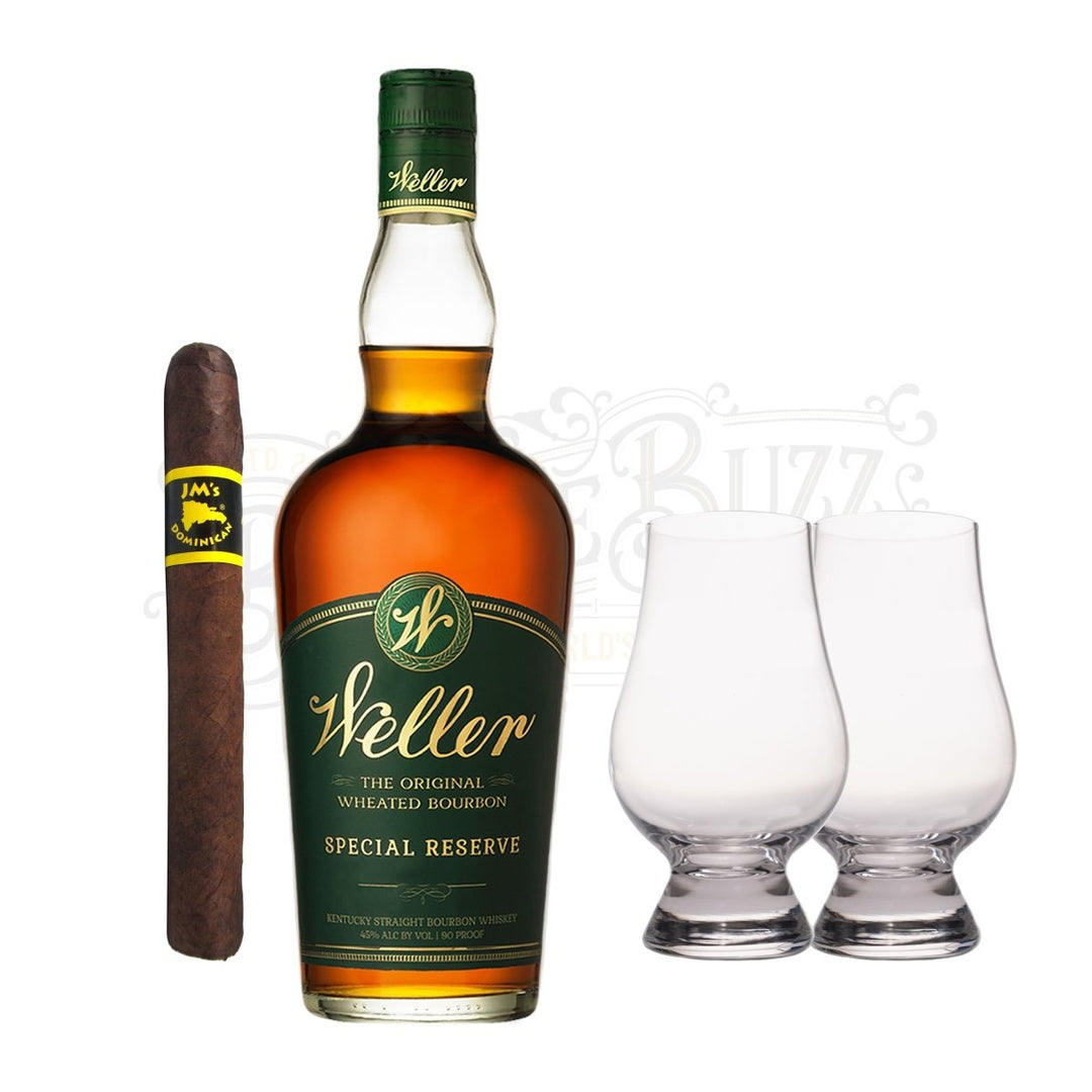 W.L. Weller Special Reserve Bourbon with Glencairn Set & Cigar Bundle - BottleBuzz