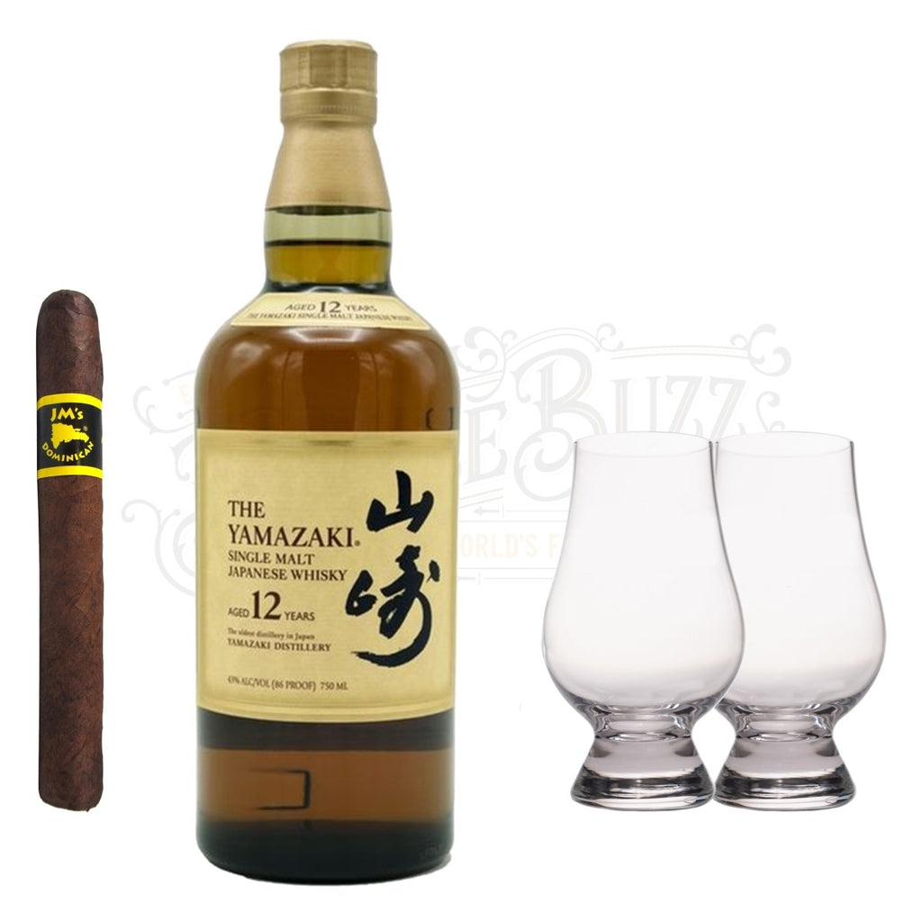 Yamazaki 12 Year With Glencairn Set Cigar Bundle BottleBuzz