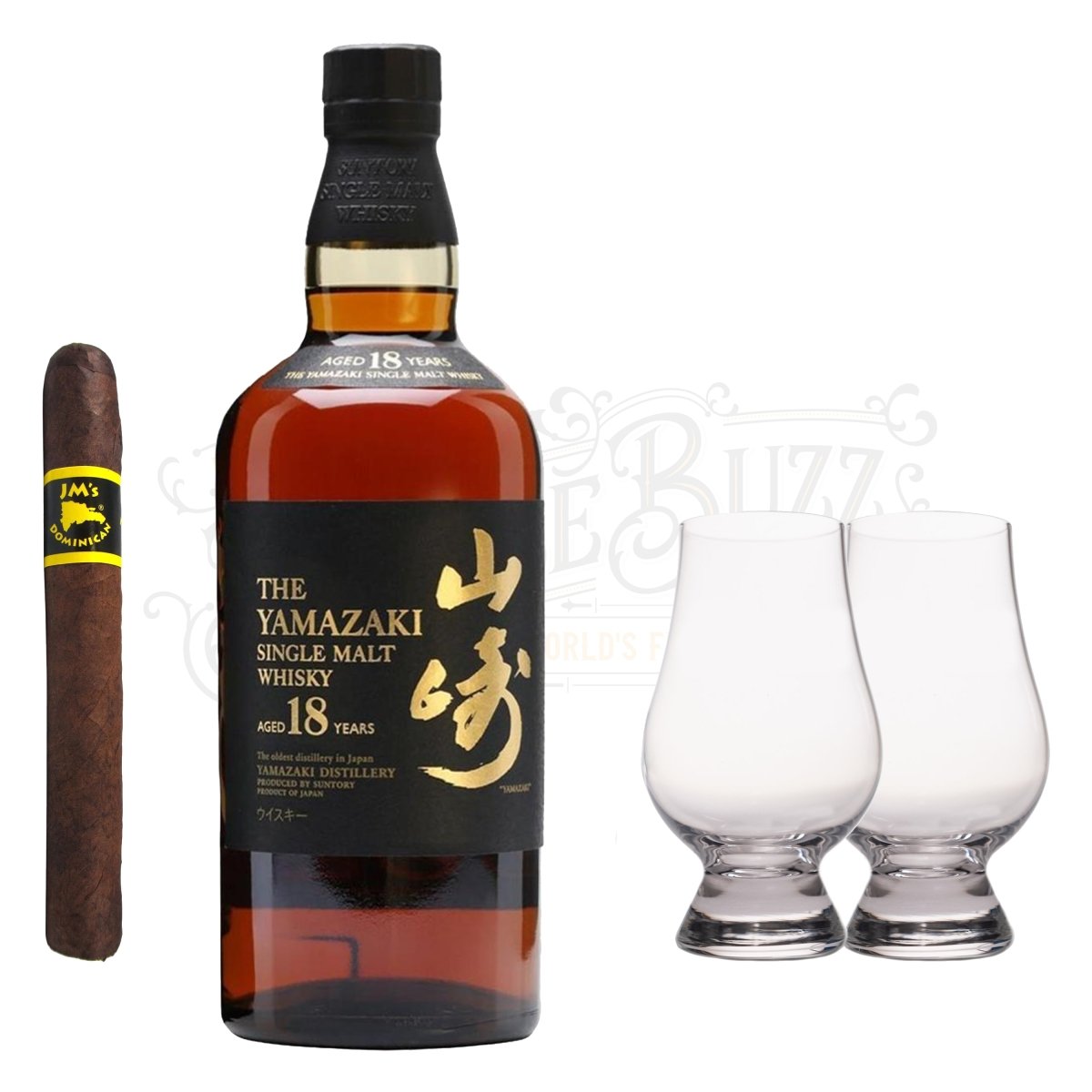 Yamazaki 18 Year With Glencairn Set & Cigar Bundle - BottleBuzz
